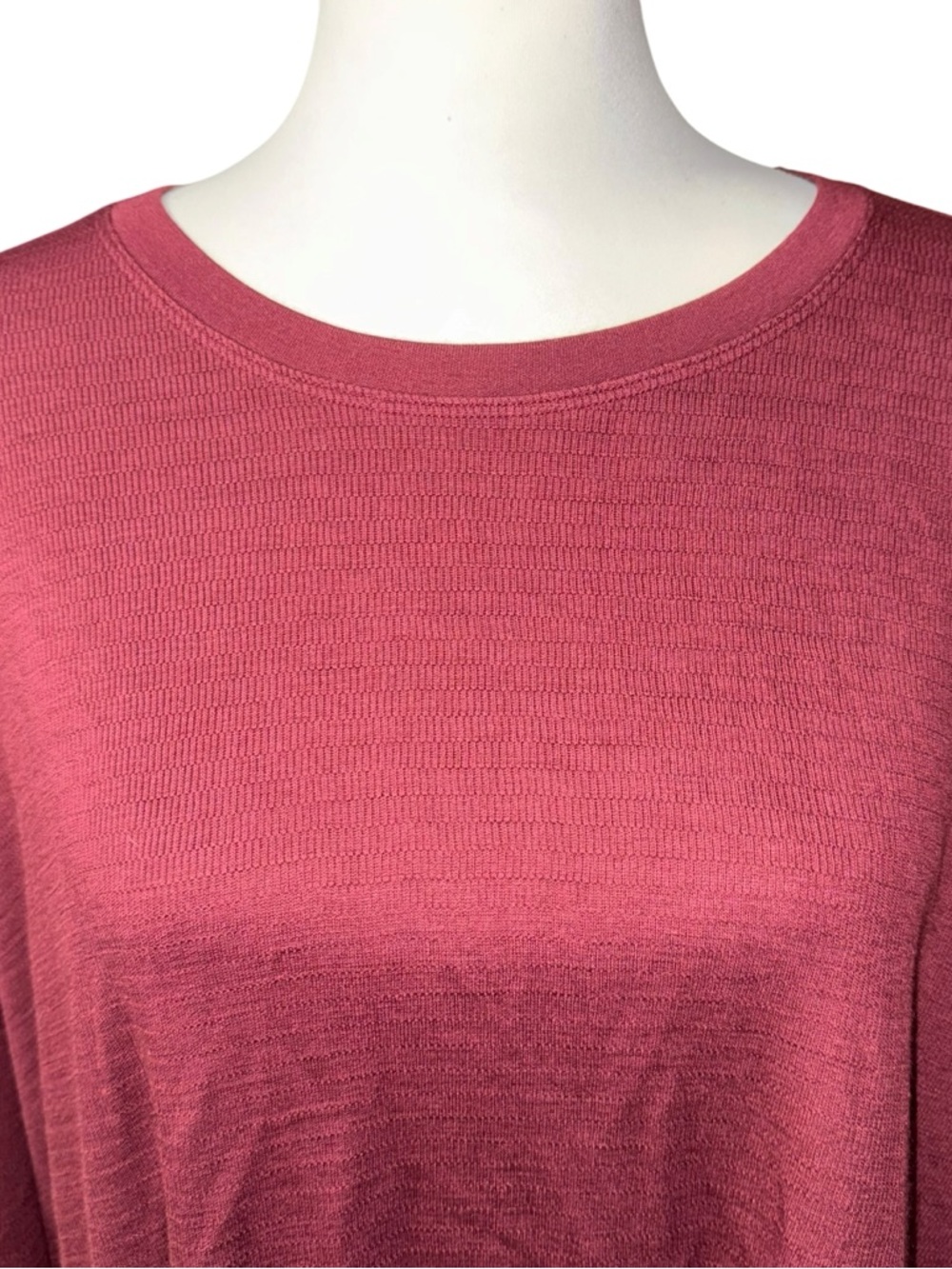 Wool& Wooland Scout Waffle Tunic top shirt women’s XXL merino wool maroon - Picture 2 of 11